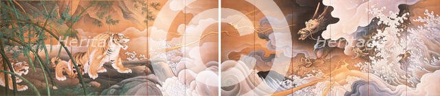 Ryukozu (Dragon and tiger), 1895. Creator: Gaho; Hashimoto (1835-1908).