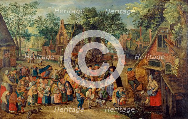 The Pentecost Bride Game, c. 1620. Artist: Brueghel, Pieter, the Younger (1564-1638)