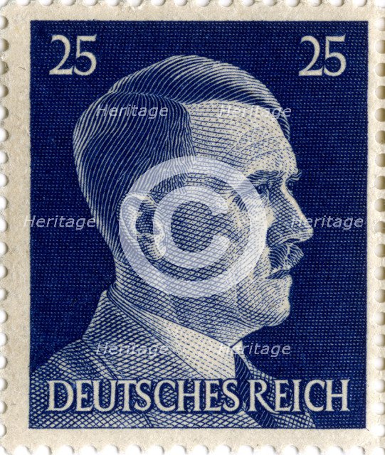 Postage stamp featuring Adolf Hitler (1889-1945), 1941-1942. Artist: Unknown