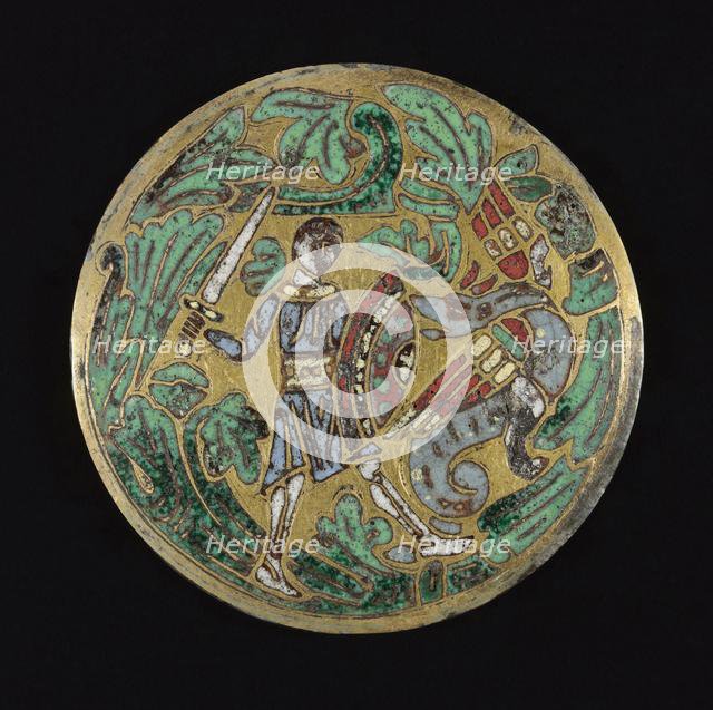 Warrior Fighting a Dragon, c. 1170-1180. Creator: Unknown.