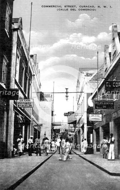 Commercial Street, Curacao, Netherlands Antilles, c1900s. Artist: Unknown