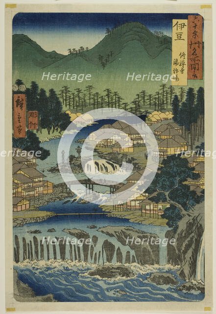 Izu Province: Hot Springs of the Shuzen Temple (Izu, Shuzenji tojiba), from the series "Fa..., 1853. Creator: Ando Hiroshige.