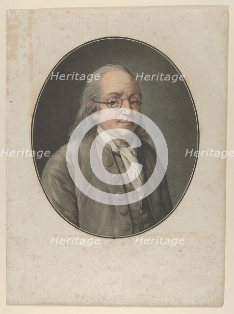 Portrait of Franklin, after Vanloo, ca. 1795. Creator: Pierre Michel Alix.