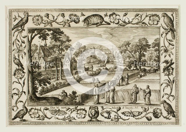 Christ and the Disciples in the Field, from Landscapes with Old and New Testament Scenes and..., 158 Creator: Adriaen Collaert.