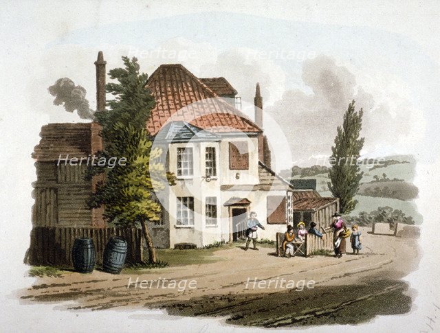 The Farthing Pie House Inn on St Marylebone New Road, London, c1810. Artist: William Pickett