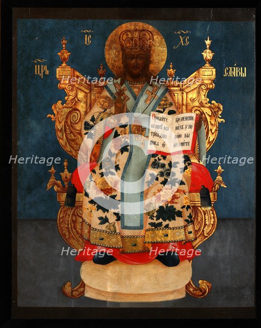 The Saviour Enthroned, 18th century. Artist: Russian icon  