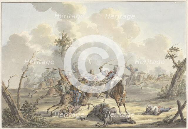 Attack between Cossacks of Crimea and French Riding Artillery, 1817. Creator: Jan Antony Langendijk.