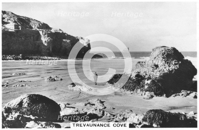Trevaunance Cove, Cornwall Coast, 1937. Artist: Unknown
