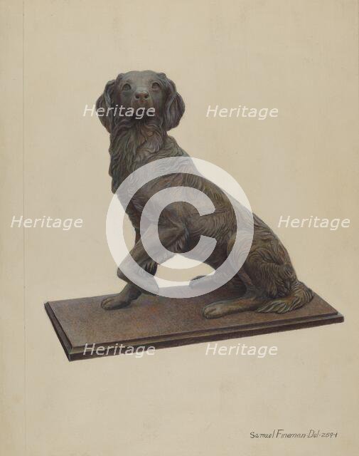 Cast Iron Dog, c. 1938. Creator: Samuel Fineman.