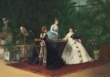 Tea in the conservatory, 1893. Creator: Samson, Jeanne (active 19th century).