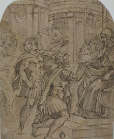Study for the Emperor Constantine Offering the Tiara to Pope Sylvester, n.d. Creator: After Raffaello Sanzio, called Raphael  Italian, 1483-1546.