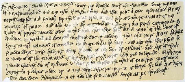 Portion of a letter from Henry V, c1419.Artist: Henry V