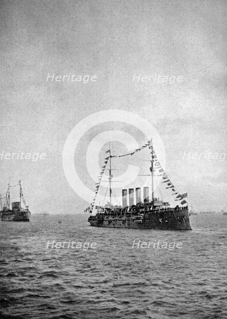 Naval review off the coast of Portsmouth, 1907 (1908).Artist: Queen Alexandra