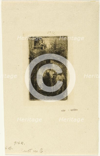 Woman at Window of Inn, n.d. Creator: Charles Emile Jacque.