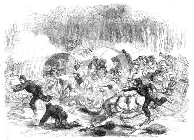 The Civil War in America: the stampede from Bull Run - from a sketch by our special artist, 1861. Creator: Unknown.