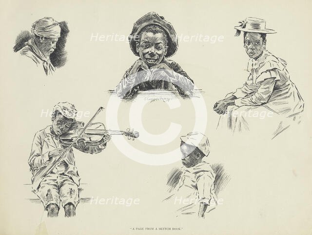 A page from a sketch book, 1899. Creator: Jay Campbell Phillips.