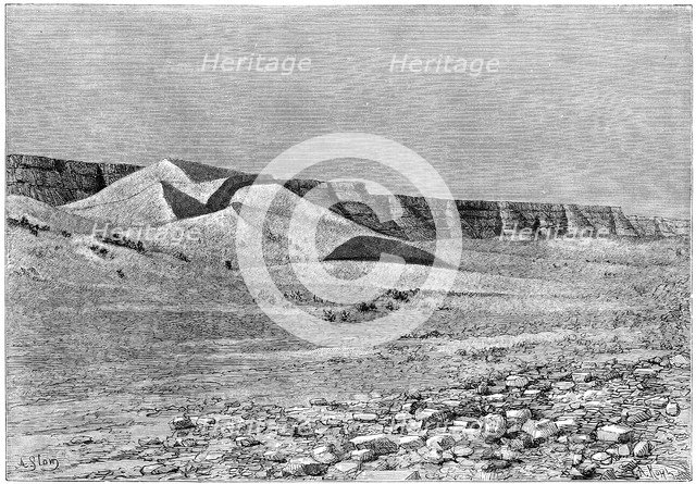 Cliffs of the Igharghar, taken from the north of Temassinin, c1890. Artist: Armand Kohl