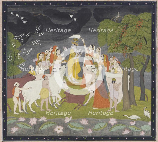 Sri Krsna with the flute, ca. 1790-1800. Creator: Unknown.