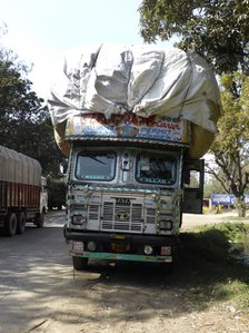 Tata truck with heavy load, India. Creator: Unknown.