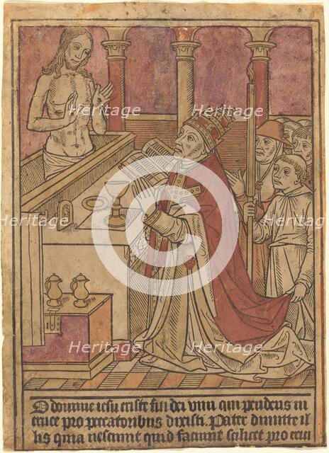 The Mass of Saint Gregory [recto], c. 1490. Creator: Unknown.