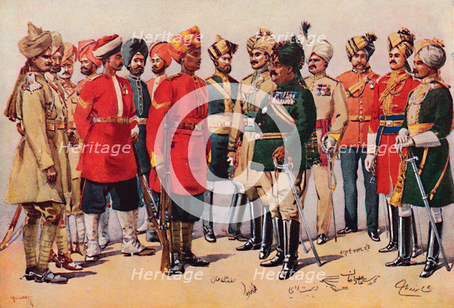 'A Group of Indian Soldiers', 1913. Artist: AC Lovett.