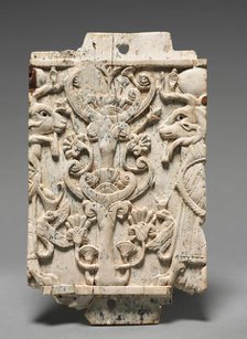 Decorative Plaque: Ram-Headed Sphinxes Flanking a Sacred Tree, 900-800 BC. Creator: Unknown.