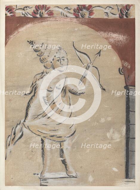 Free Hand Decorated Wall, c. 1940. Creator: Michael Lauretano.