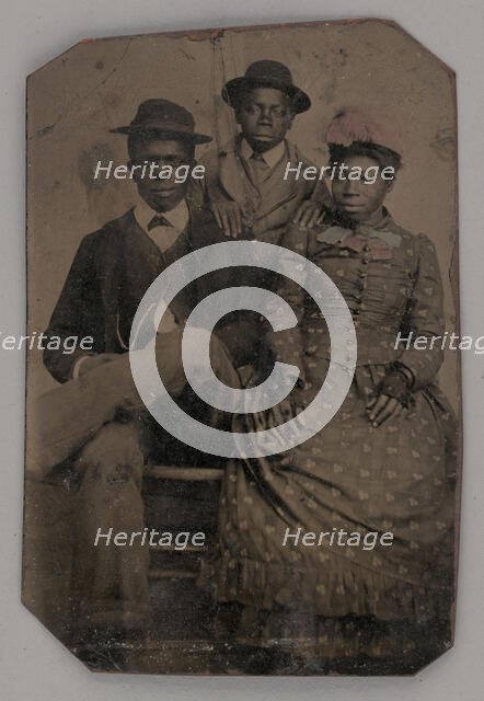Untitled (Portrait of Two Young Men and One Young Woman), 1875. Creator: Unknown.