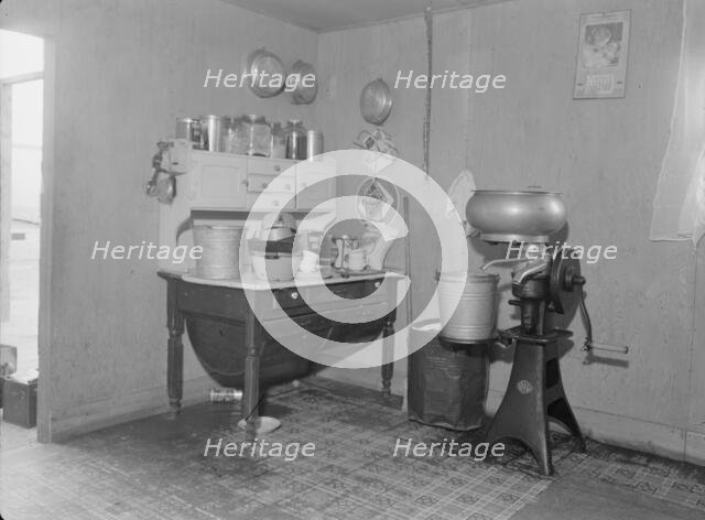 Corner of one-room cabin belonging to farmer..., Priest River Valley, Bonner County, Idaho, 1939. Creator: Dorothea Lange.