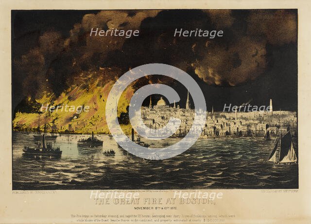 The Great Fire at Boston (image 1 of 2), 1872. Creator: Currier and Ives.