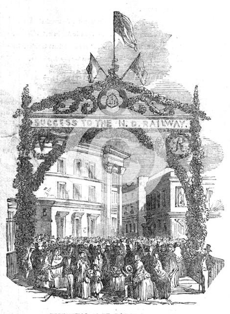 Triumphal Arch, Barnstaple-Bridge, 1854. Creator: Unknown.