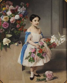 Portrait of Countess Antonietta Negroni Prati Morosini as a Child, 1858. Creator: Hayez, Francesco (1791-1882).
