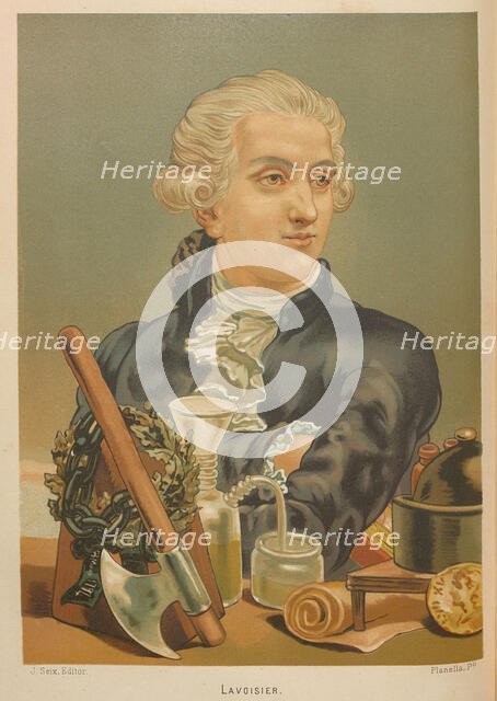 Portrait of Antoine-Laurent Lavoisier (1743-1794), 1879. Creator: Planella y Rodríguez, Juan (1849-1910).