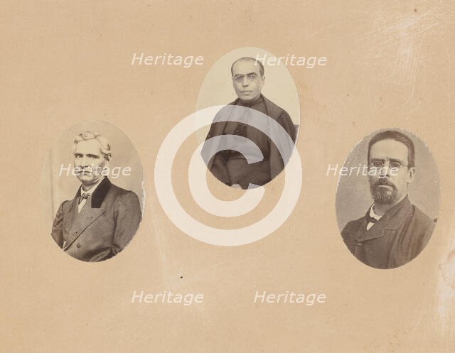 [Three Portraits], 1867. Creator: François Aubert.