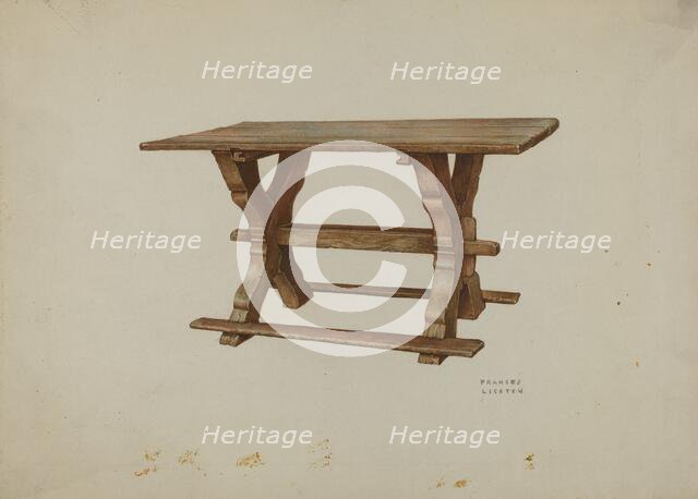 Pa. German Table, c. 1938. Creator: Frances Lichten.