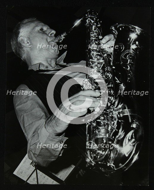 Saxophonist Don Rendell performing at The Bell, Codicote, Hertfordshire, 29 August 1982. Artist: Denis Williams