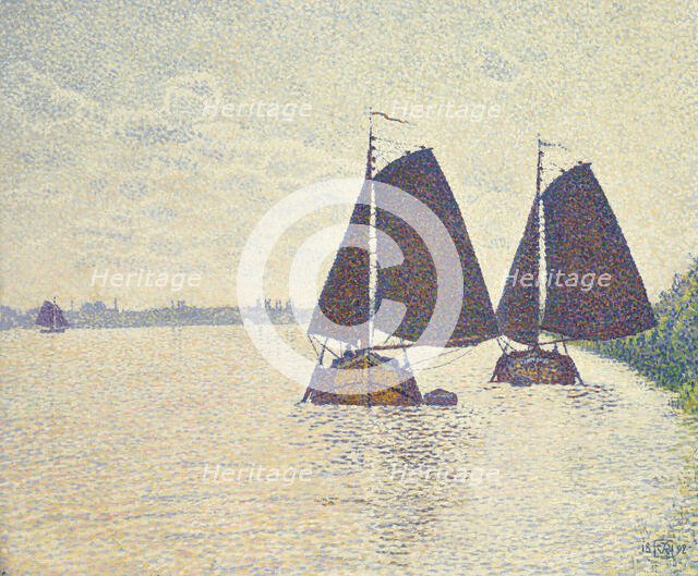 Péniches sur l'Escaut, 1892. Creator: Rysselberghe, Théo van (1862-1926).