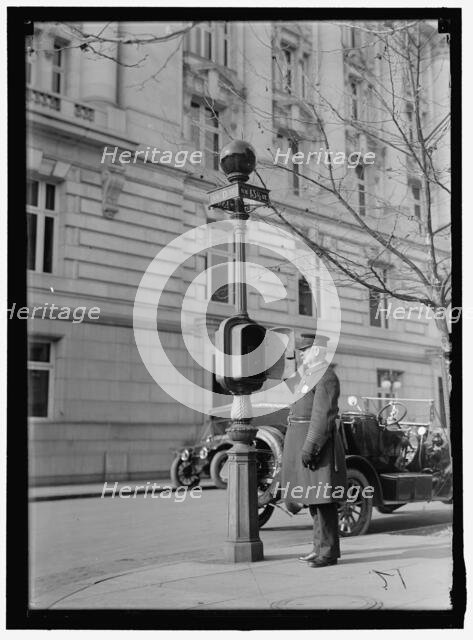 Police call box, D Street, between 1911 and 1920. Creator: Harris & Ewing.
