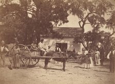 Negroes (Gwine to de Field), Hopkinson's Plantation, Edisto Island, South Carolina, 1862. Creator: Henry P. Moore.