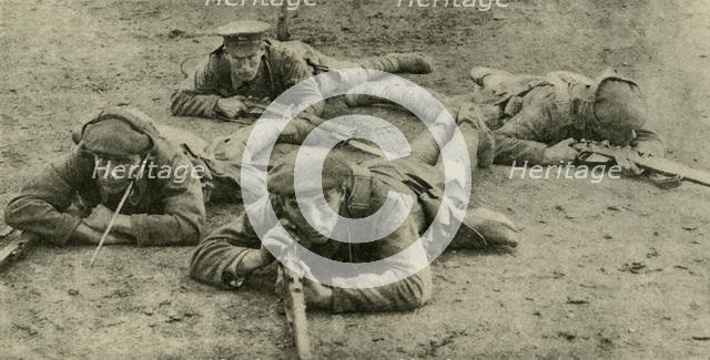 Listening for sounds from underground, Western Front, First World War, c1916, (c1920). Creator: Unknown.