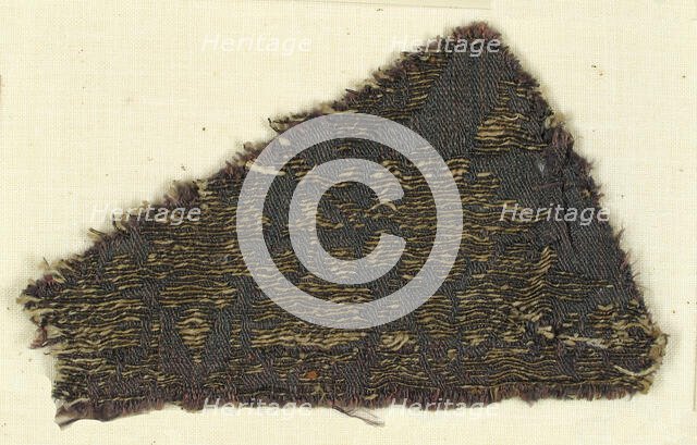 Textile with Foliated Ornament and Eagle's Head, Italian, 14th century. Creator: Unknown.