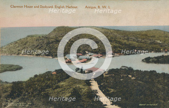 'Clarence House and Dockyard, English Harbour. Antigua, B.W.I.', early 20th century. Creator: Jose Anjo.
