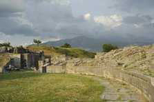 Partial view of the amphitheater ruins, ancient city of Salona, Solin, Croatia, 2018.  Creator: Unknown.