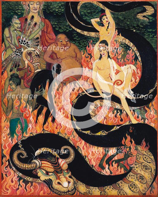 The Fiery Underworld, early-mid 20th century.  Creator: Nikolay Kalmakov.