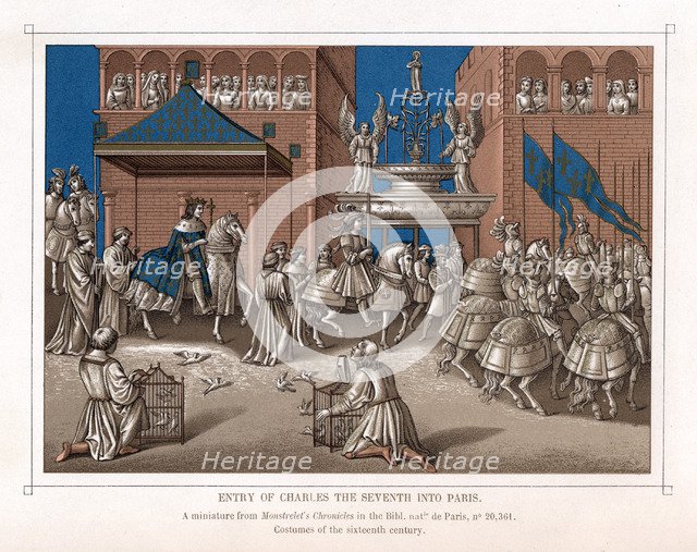 Triumphal entry of Charles VII, King of France, into Paris, c1435. Artist: Unknown