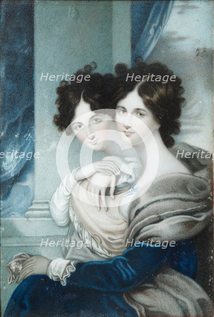 Portrait of Sisters Princesses Anna Petrovna (1777-1805) and Ekaterina Petrovna (1783-1830) Lopukhin Artist: Anonymous  