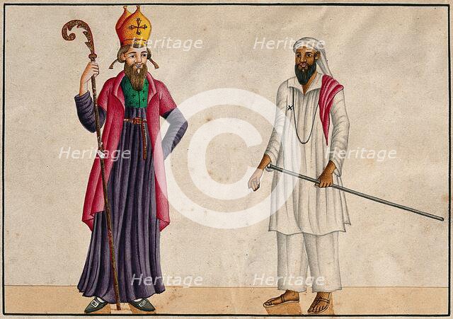 A bishop and a teacher from the Malabar Coast, India. Creator: Unknown.