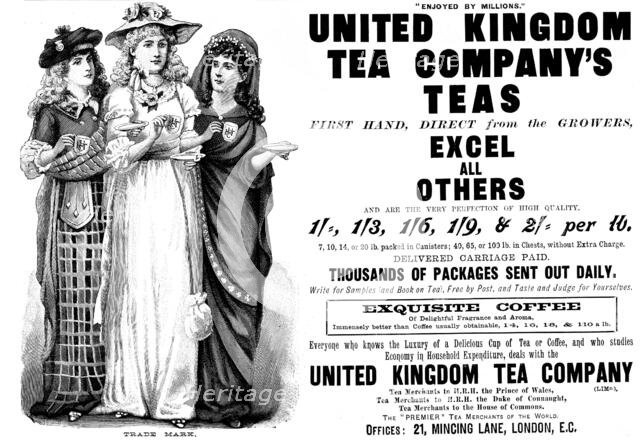 Advertisement for the United Kingdom Tea Company, 1895. Creator: Unknown.