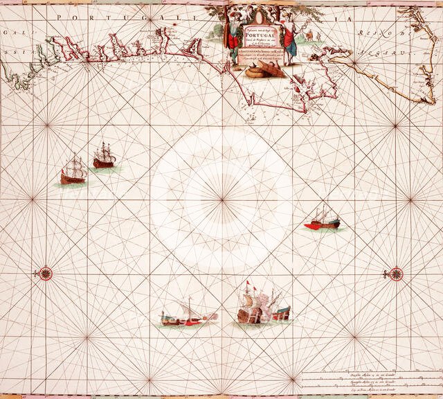 Map of the Atlantic coast of Portugal, 1682. Creator: Joannes van Keulen.