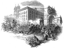 Disturbances in Madrid, Revolution in Spain, 1848. Artist: Unknown